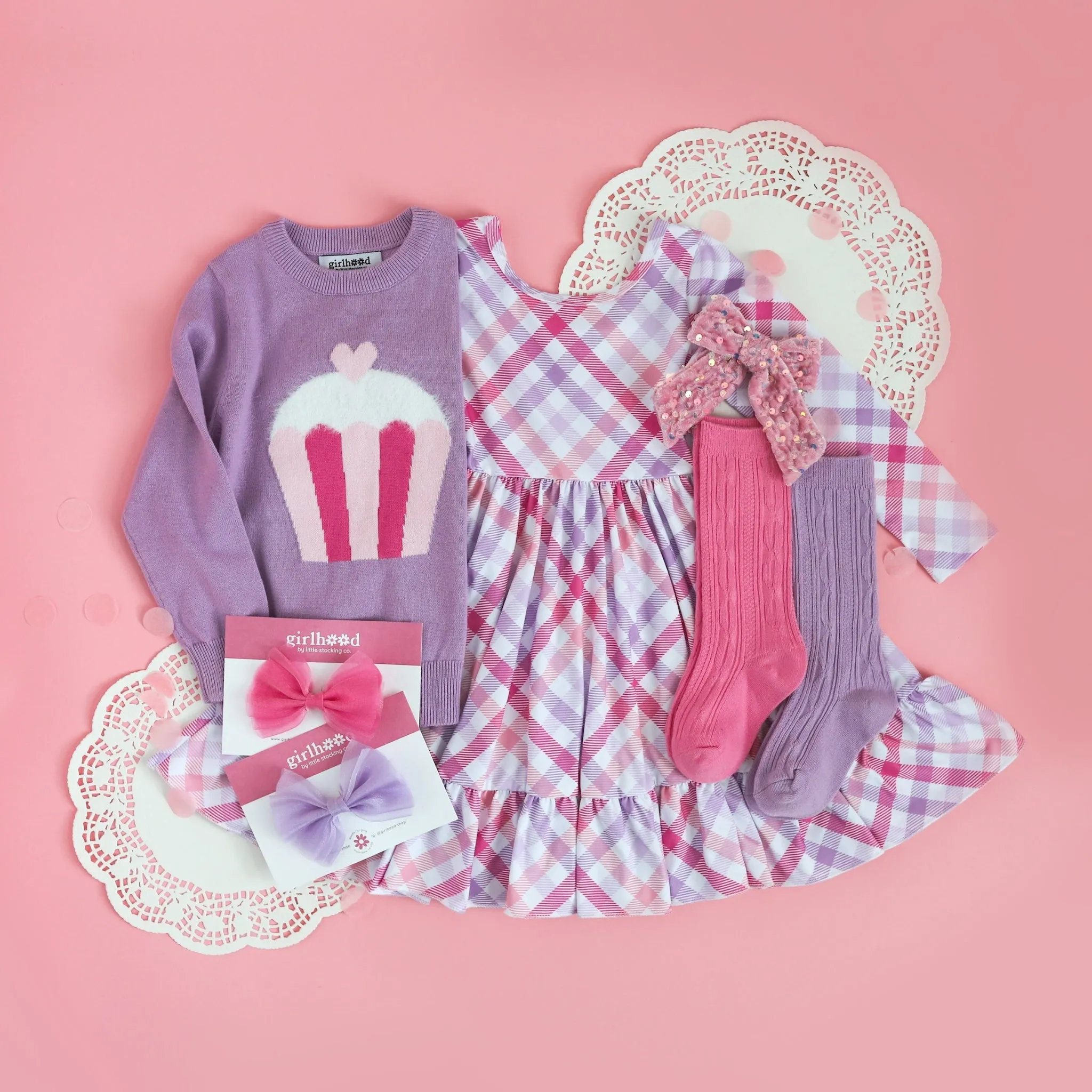 Darling Gingham Long Sleeve Charm Dress