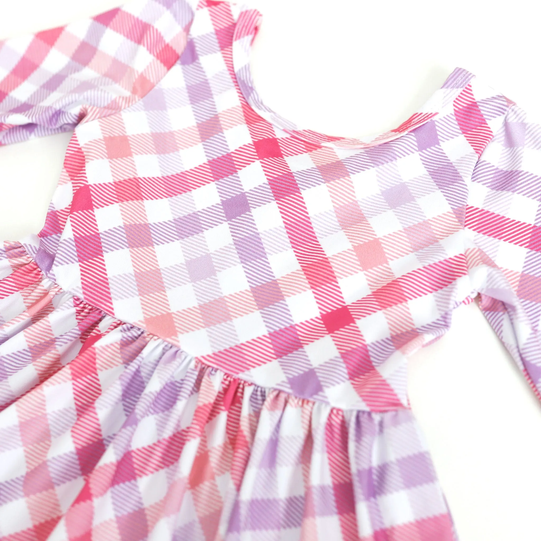 Darling Gingham Long Sleeve Charm Dress